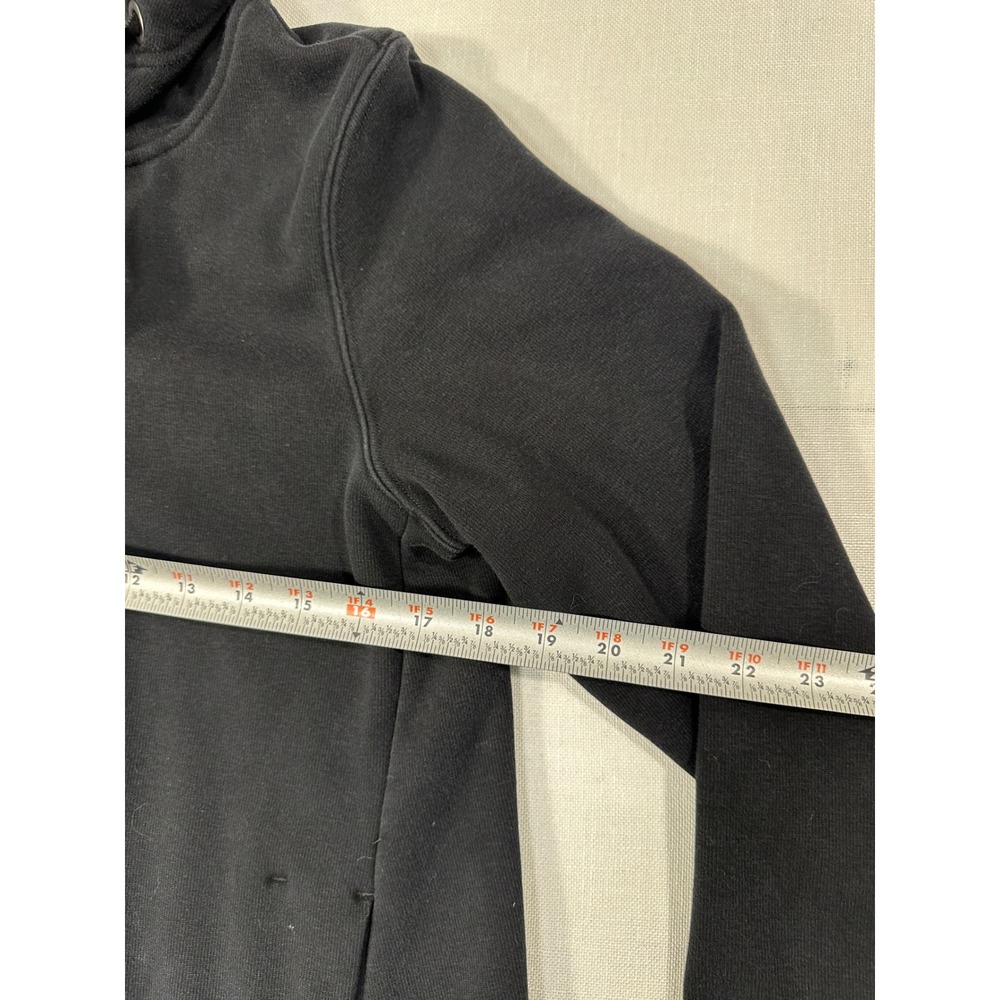 Athleta Womens Karma Black Half Zip Fleece Lined Hoodie Sweatshirt XS Thumbholes - Picture 10 of 11
